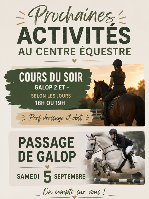 Cours du soir et Passage des galops Cours du soir et Passage des galops